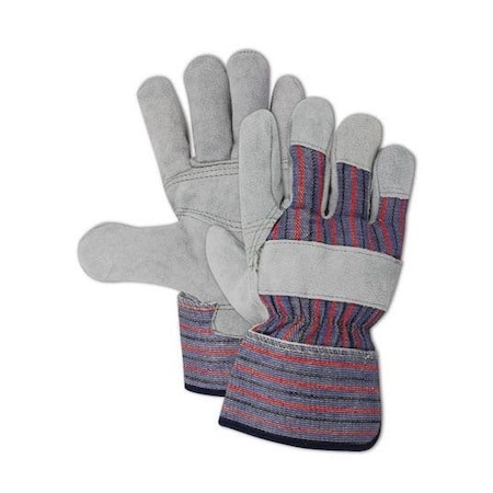 Magid Top Gunn Double Layer Split Leather Palm Work Glove with Safety Cuff, Size -Large, 12PK TB725EPP